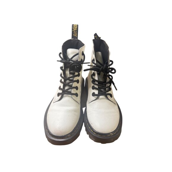 Dr. Martens Luana White Leather Lace-Up Ankle Boots With Black Size US 7/UK 5 - Picture 1 of 12